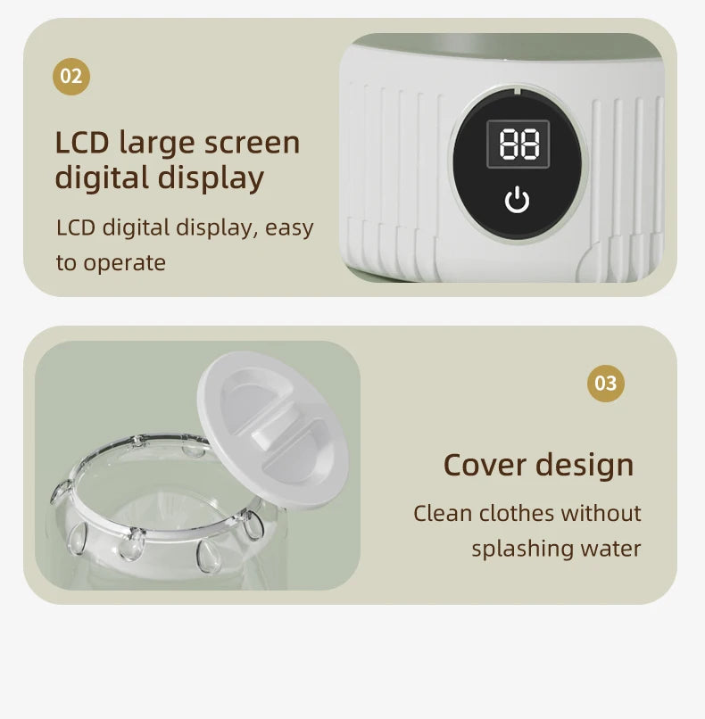 Mini Portable Washing Machine – USB Rechargeable Laundry Cup for Travel & Small Items