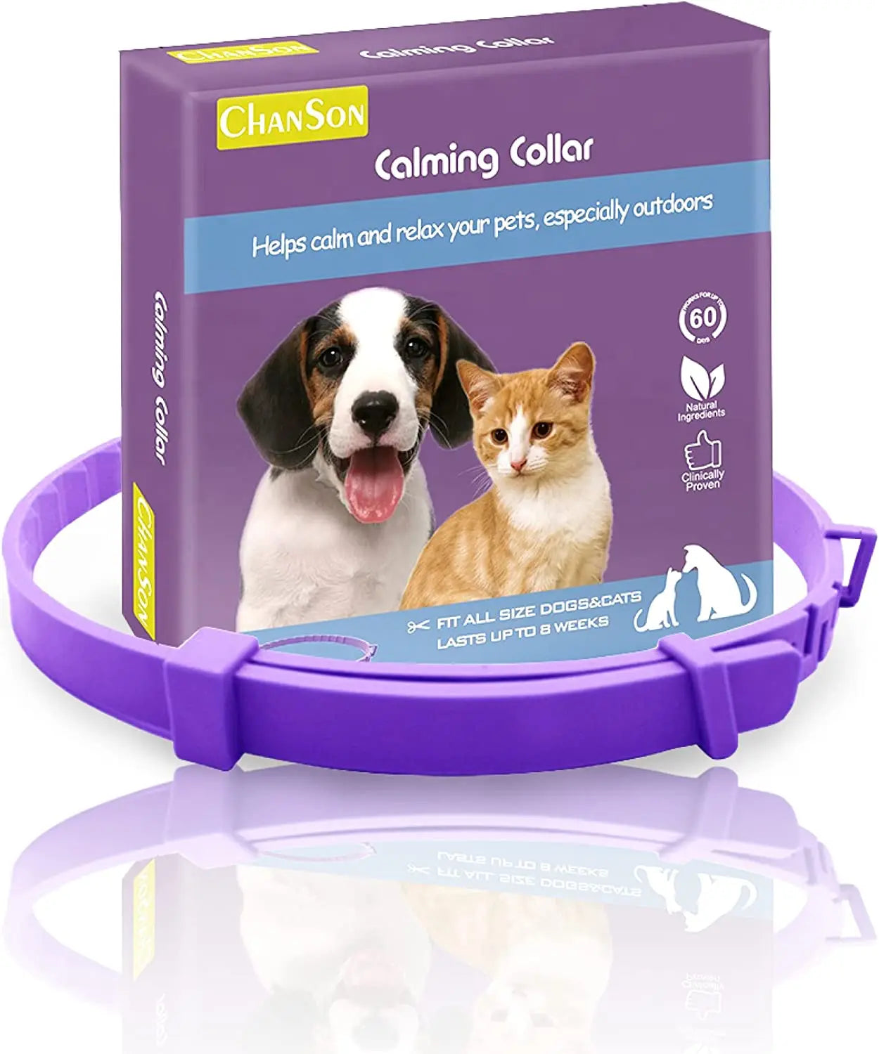 Natural Calming Collar for Cats & Dogs – Long Lasting Anti-Anxiety Solution