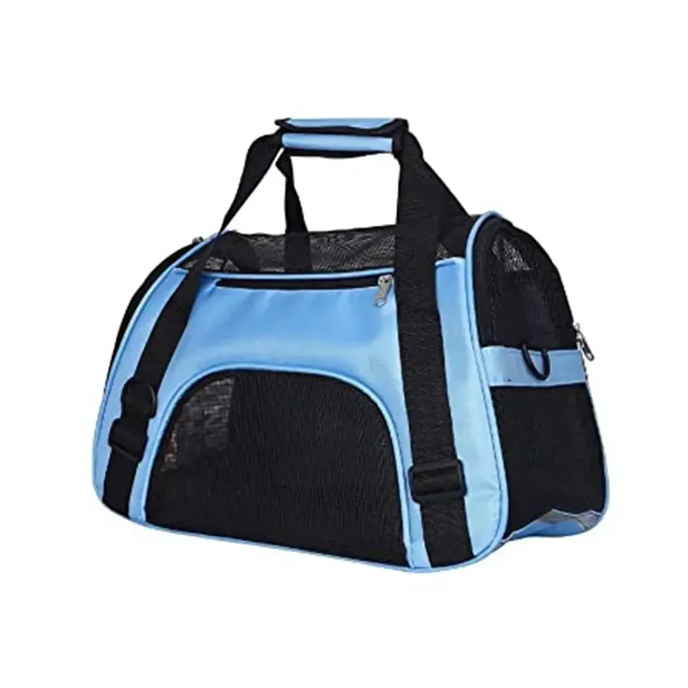 Foldable Mesh Pet Carrier Bag – Breathable Cat & Dog Travel Backpack