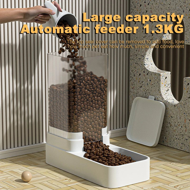 Automatic Cat Feeder & Water Dispenser โ Gravity-Based Dual Food & Water Station for Pets