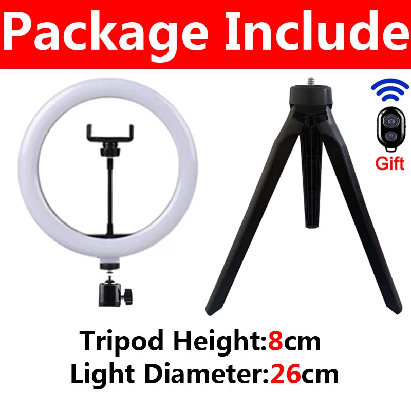 LED Ring Light with Tripod & Phone Mount β Dimmable 10" Selfie Light for TikTok, YouTube, Makeup & Zoom