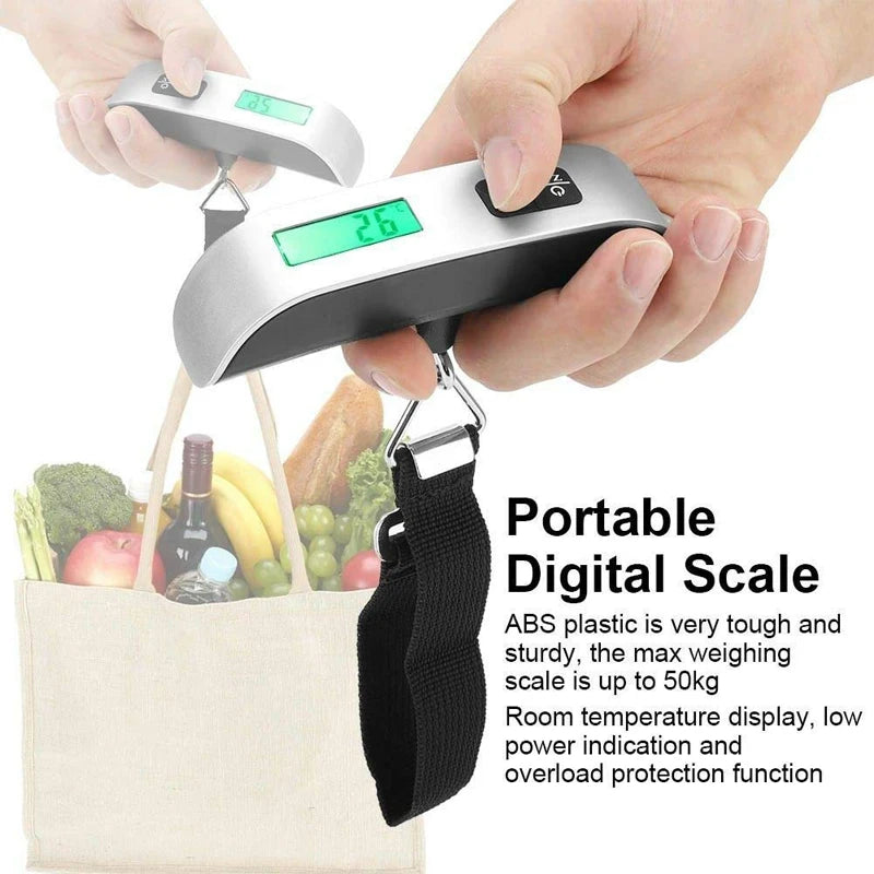 Portable Digital Luggage Scale – 50kg Travel Weight Checker with LCD Display