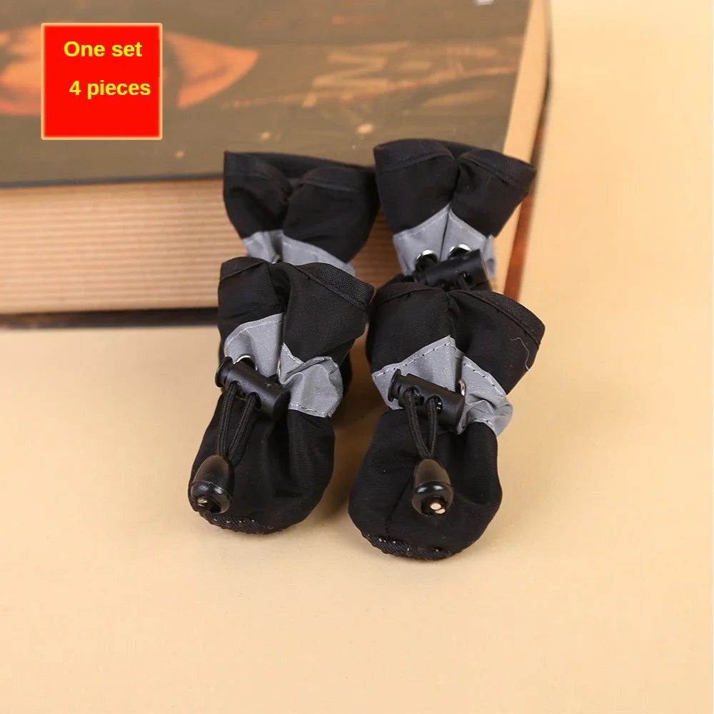 4pcs Water-Resistant Dog Shoes – Anti-Slip Rain Boots for Small Dogs