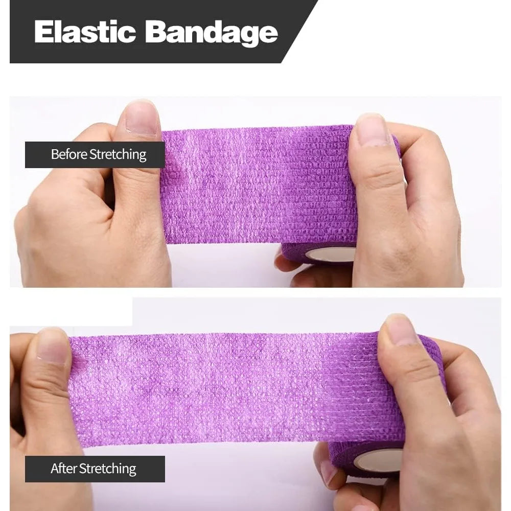 Self-Adhesive Elastic Bandage Wrap (10/12pcs) – Pet & Sport First Aid Tape for Dogs, Cats, Ankle & Joint Support