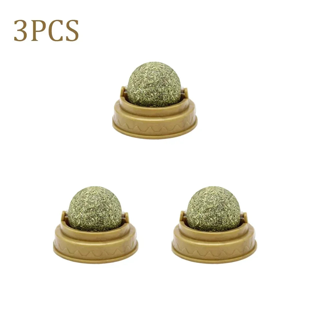 Rotating Catnip Ball Toys for Cats (1–10 Pack) – Edible Natural Cat Mint, Teeth Cleaning & Interactive Chasing Toy