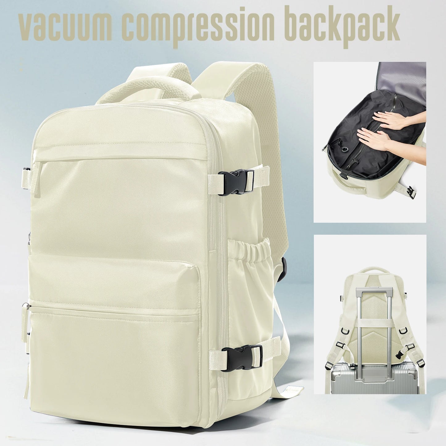 Smart Vacuum Travel Backpack – Large Expandable Capacity with Pump | Business, School & Travel Bag for Men & Women