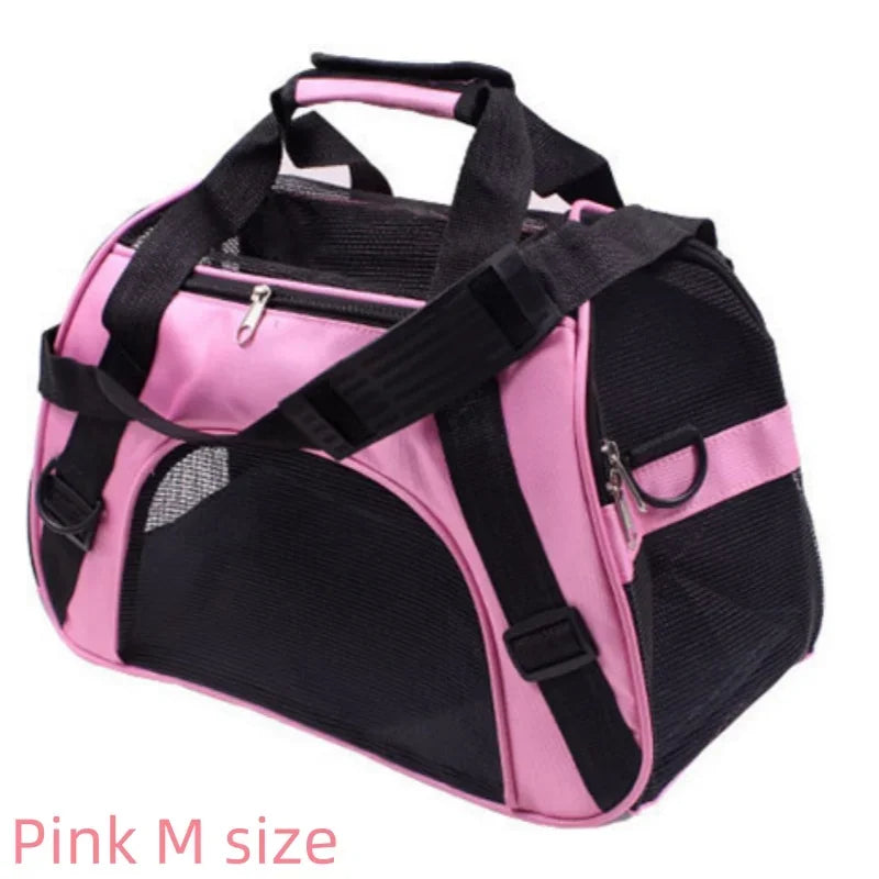 Foldable Mesh Pet Carrier Bag – Breathable Cat & Dog Travel Backpack