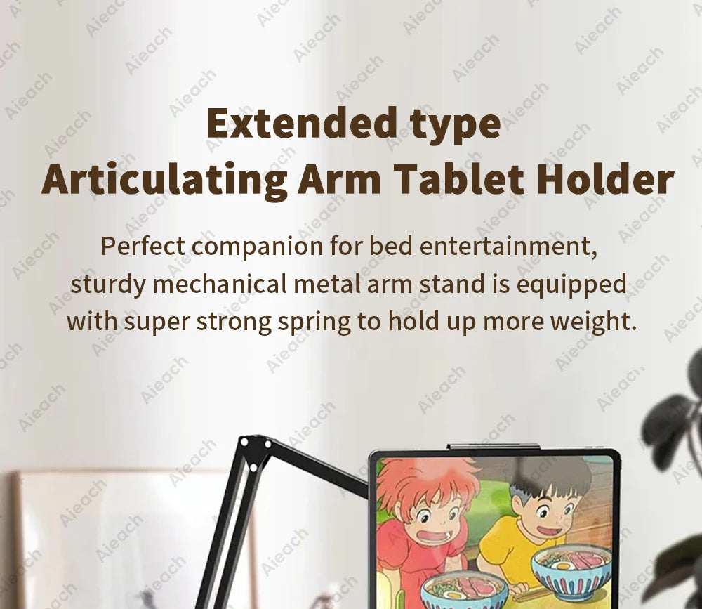 Flexible Lazy Arm Tablet & Phone Holder – Universal 360° Aluminum Mount