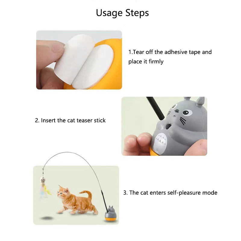 Interactive Cat Wand Toy – Feather Teaser Stick with Steel Wire for Cats & Kittens Play & Exercise
