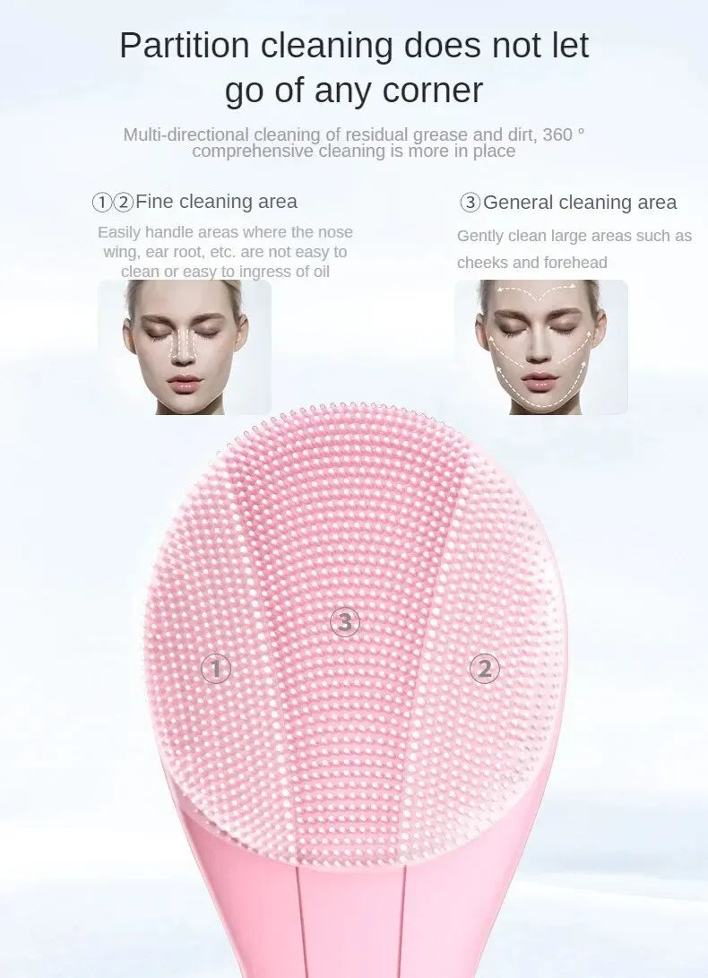 Silicone Facial Cleansing Brush – USB Rechargeable & Waterproof