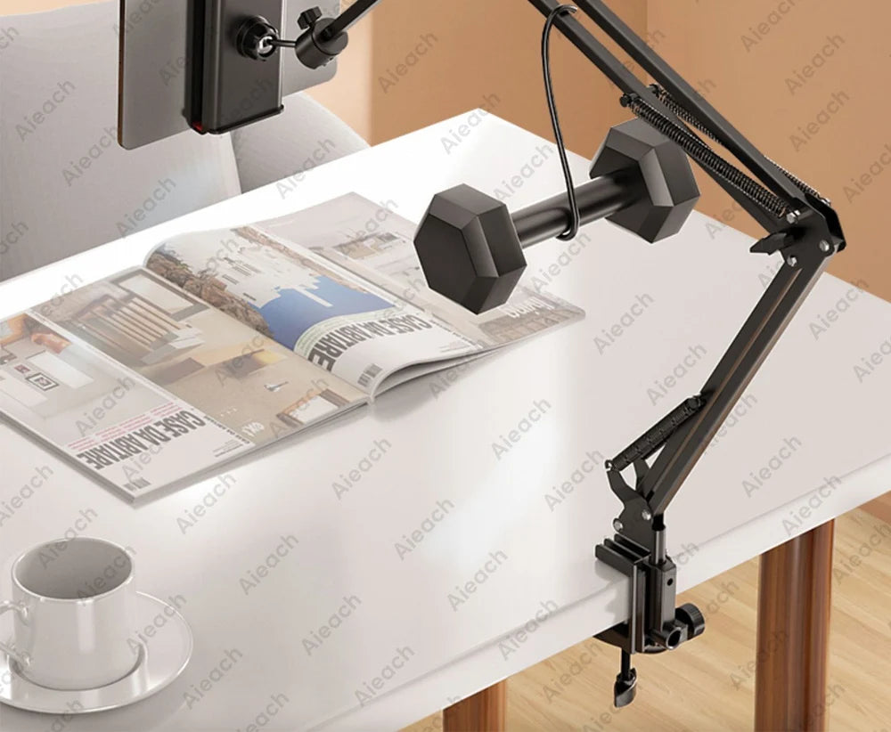 Flexible Lazy Arm Tablet & Phone Holder – Universal 360° Aluminum Mount