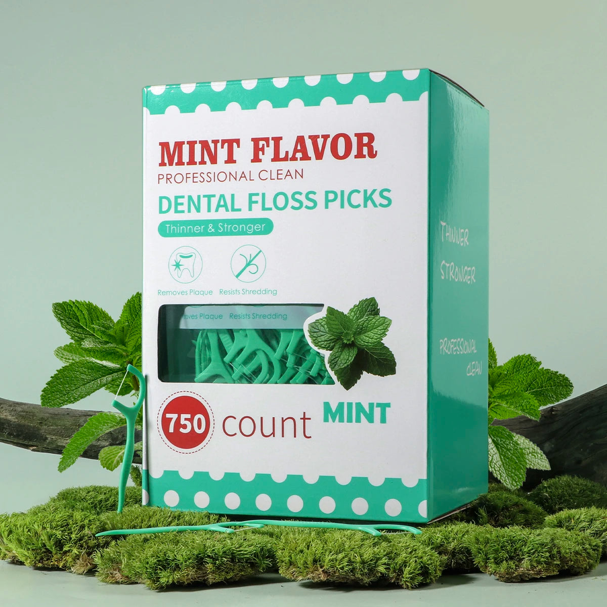 Mint Dental Floss Picks – Portable Interdental Cleaning Sticks for Deep Oral Care (50–750pcs)