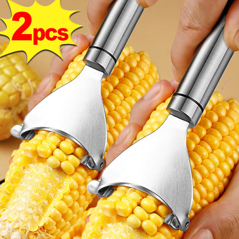 Stainless Steel Corn Peeler & Stripper – Easy Corn Kernel Remover Tool (1–2 Pack Kitchen Gadget)