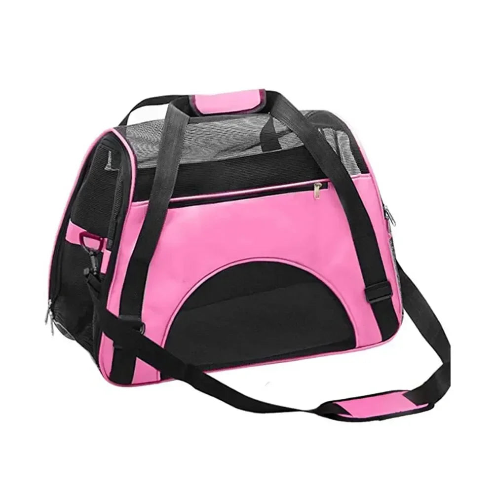 Foldable Mesh Pet Carrier Bag – Breathable Cat & Dog Travel Backpack
