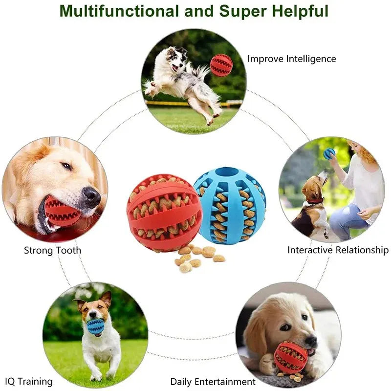 Interactive Dog Treat Ball – Bite Resistant Chew Toy & Food Dispenser for Dogs & Puppies