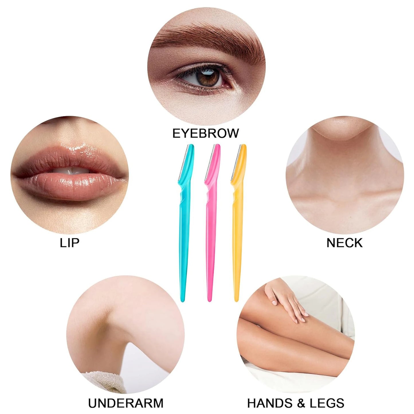 Eyebrow & Face Razor Set for Women & Men – Safe Facial Hair Remover with Protective Cover \Smooth & Precise Trimming