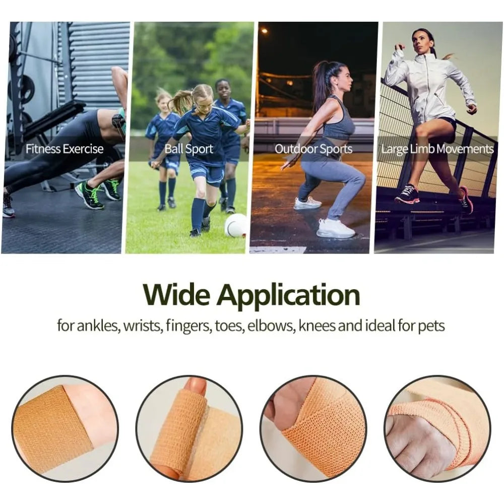 Self-Adhesive Elastic Bandage Wrap (10/12pcs) – Pet & Sport First Aid Tape for Dogs, Cats, Ankle & Joint Support