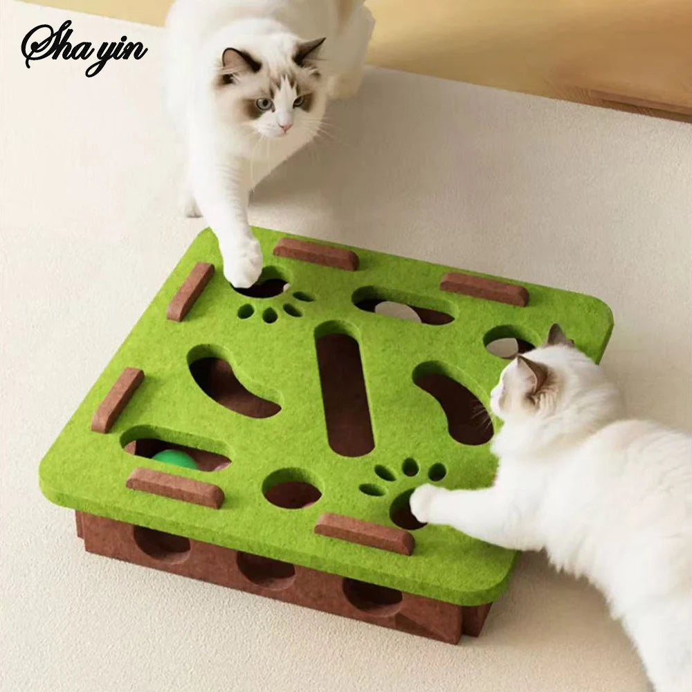 Interactive Cat Puzzle Toy Box – Felt Maze Digging Toy for Cats, Boredom Relief & Mental Stimulation