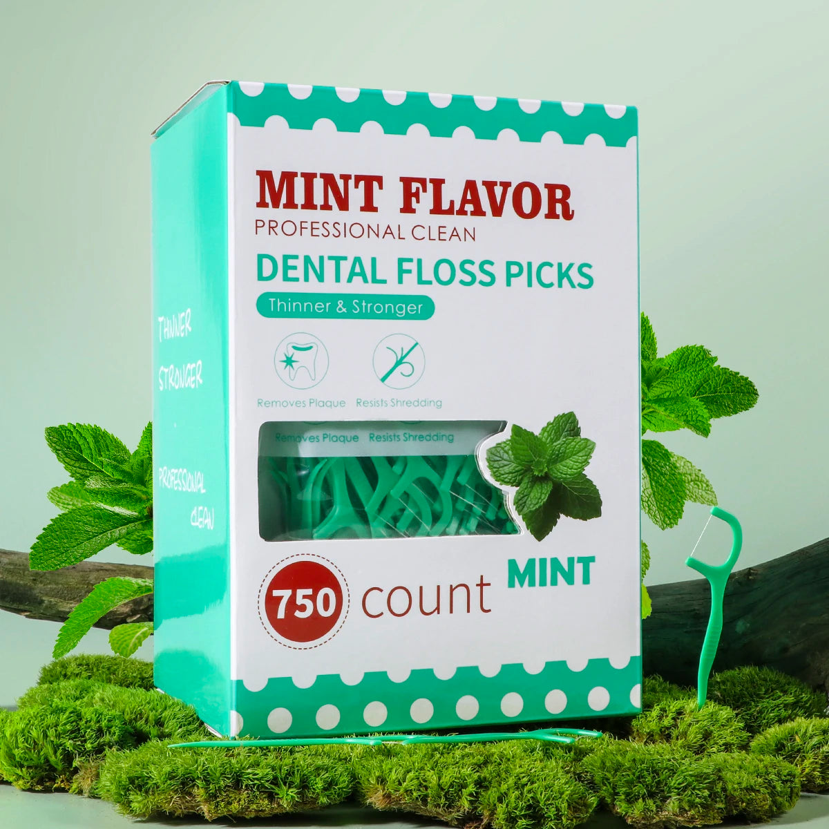 Mint Dental Floss Picks – Portable Interdental Cleaning Sticks for Deep Oral Care (50–750pcs)