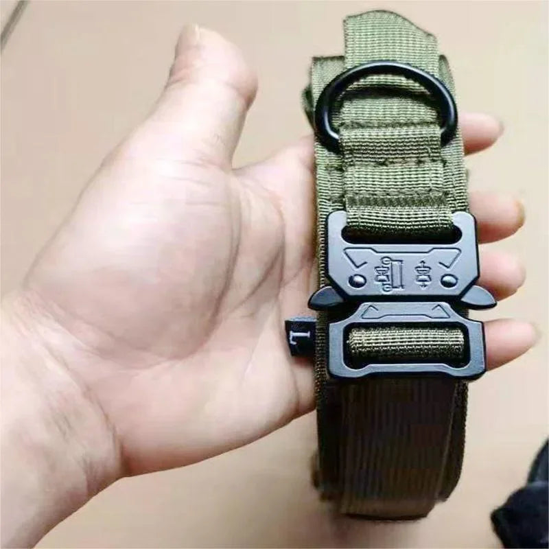 Tactical Dog Collar for Large Dogs – Heavy Duty Adjustable Training Collar with Quick Release Buckle (Medium & Large Breeds)