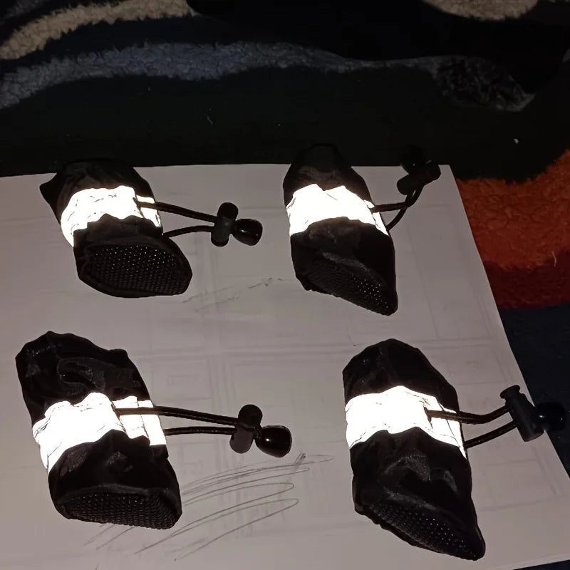 4pcs Water-Resistant Dog Shoes – Anti-Slip Rain Boots for Small Dogs