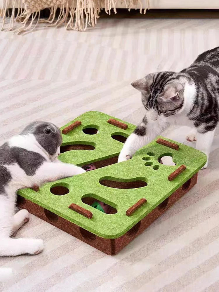Interactive Cat Puzzle Toy Box – Felt Maze Digging Toy for Cats, Boredom Relief & Mental Stimulation