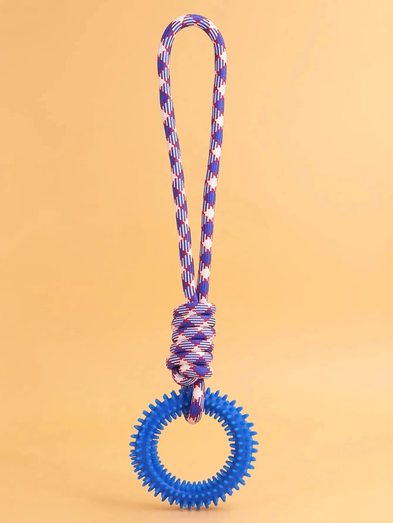 Durable Chew-Resistant Dog Rope Toy – Interactive Colorful Knot Rubber Tug Toy for Dogs