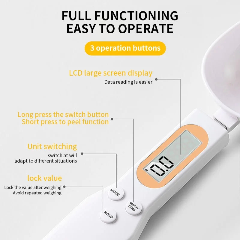 Digital Measuring Spoon Scale – LCD Kitchen Scale for Precise Food & Coffee Measurements