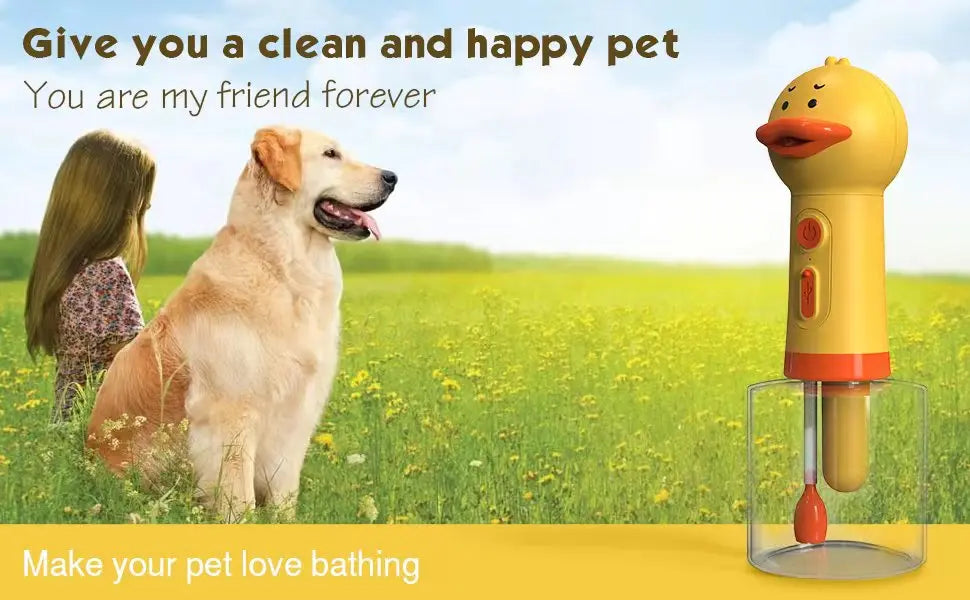 Automatic Pet Foam Dispenser – USB Rechargeable Dog & Cat Bathing Soap Machine (Duck Design)