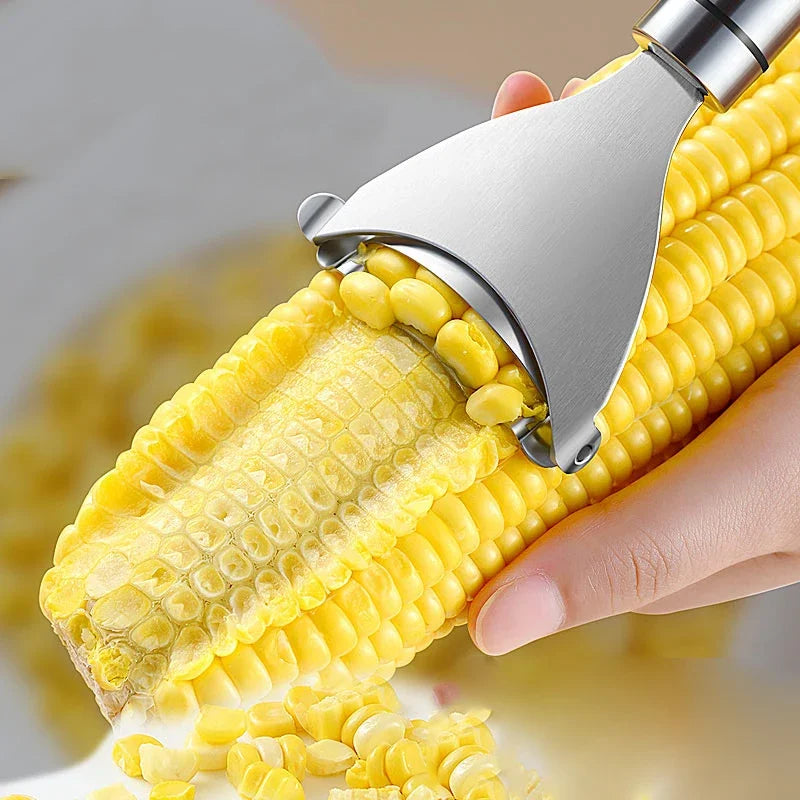 Stainless Steel Corn Peeler & Stripper – Easy Corn Kernel Remover Tool (1–2 Pack Kitchen Gadget)