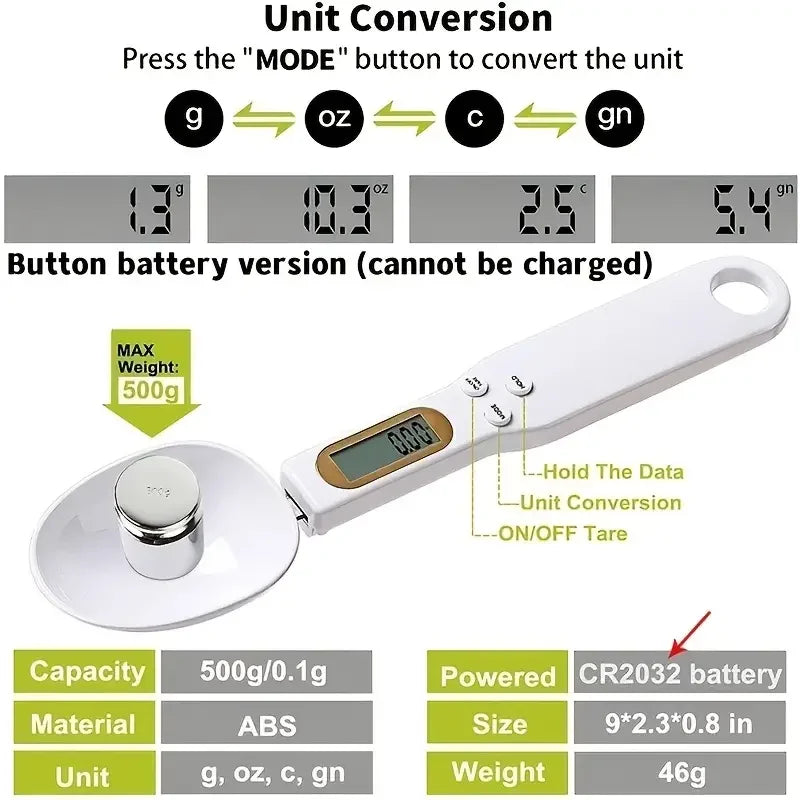 Digital Measuring Spoon Scale – LCD Kitchen Scale for Precise Food & Coffee Measurements
