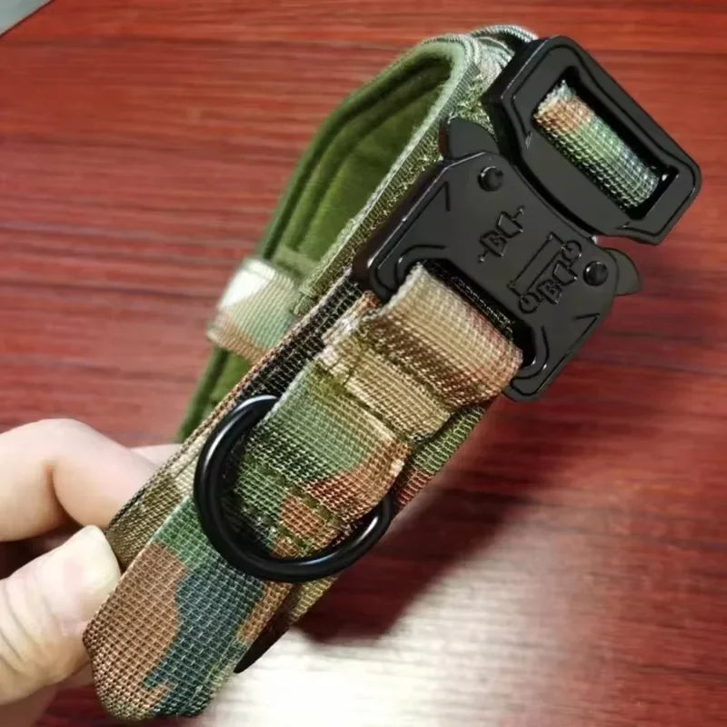Tactical Dog Collar for Large Dogs – Heavy Duty Adjustable Training Collar with Quick Release Buckle (Medium & Large Breeds)