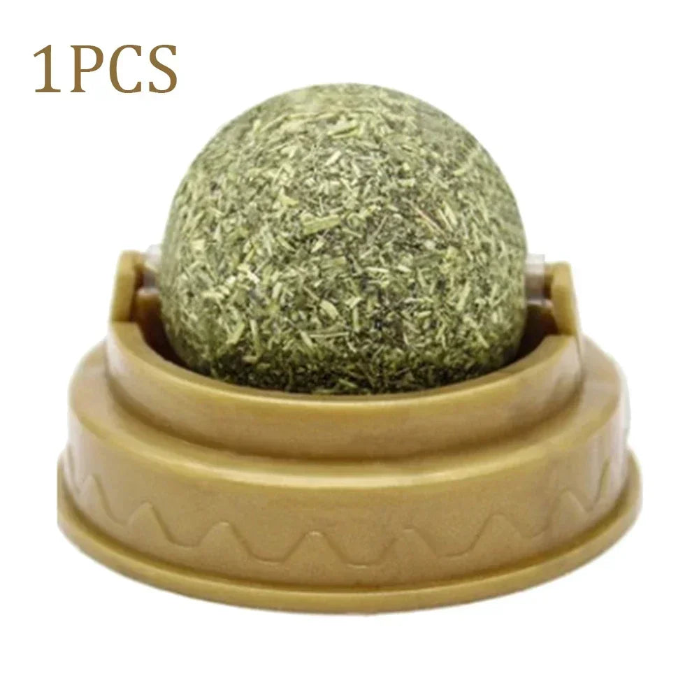 Rotating Catnip Ball Toys for Cats (1–10 Pack) – Edible Natural Cat Mint, Teeth Cleaning & Interactive Chasing Toy