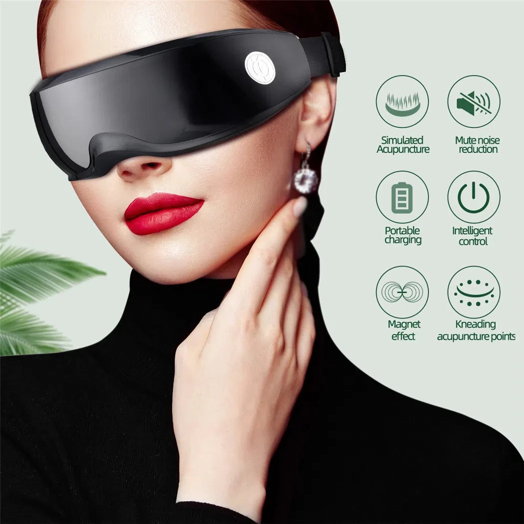 Smart Eye Massager – 9 Modes Vibration & Magnetic Therapy for Eye Fatigue Relief