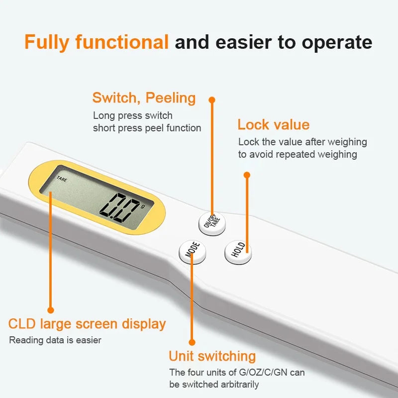 Digital Measuring Spoon Scale – LCD Kitchen Scale for Precise Food & Coffee Measurements