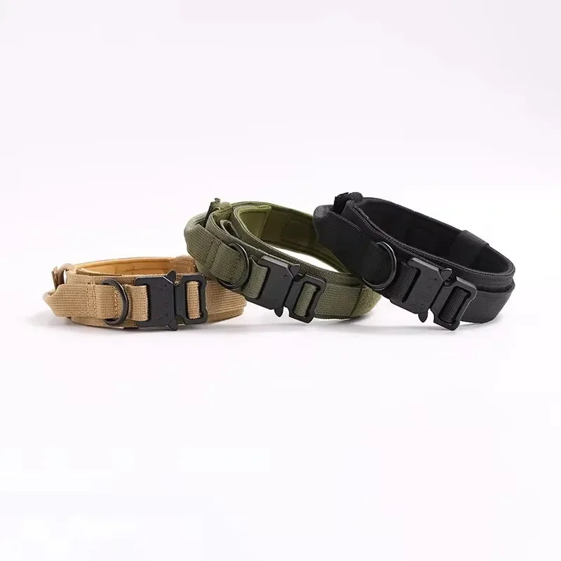 Tactical Dog Collar for Large Dogs – Heavy Duty Adjustable Training Collar with Quick Release Buckle (Medium & Large Breeds)