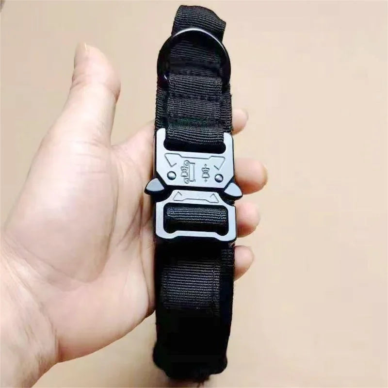 Tactical Dog Collar for Large Dogs – Heavy Duty Adjustable Training Collar with Quick Release Buckle (Medium & Large Breeds)