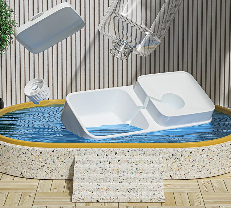 Automatic Cat Feeder & Water Dispenser – Gravity-Based Dual Food & Water Station for Pets