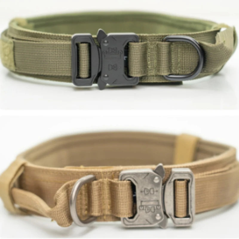Tactical Dog Collar for Large Dogs – Heavy Duty Adjustable Training Collar with Quick Release Buckle (Medium & Large Breeds)