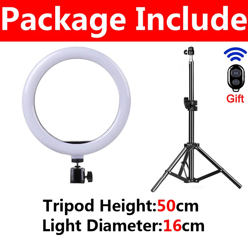LED Ring Light with Tripod & Phone Mount – Dimmable 10" Selfie Light for TikTok, YouTube, Makeup & Zoom