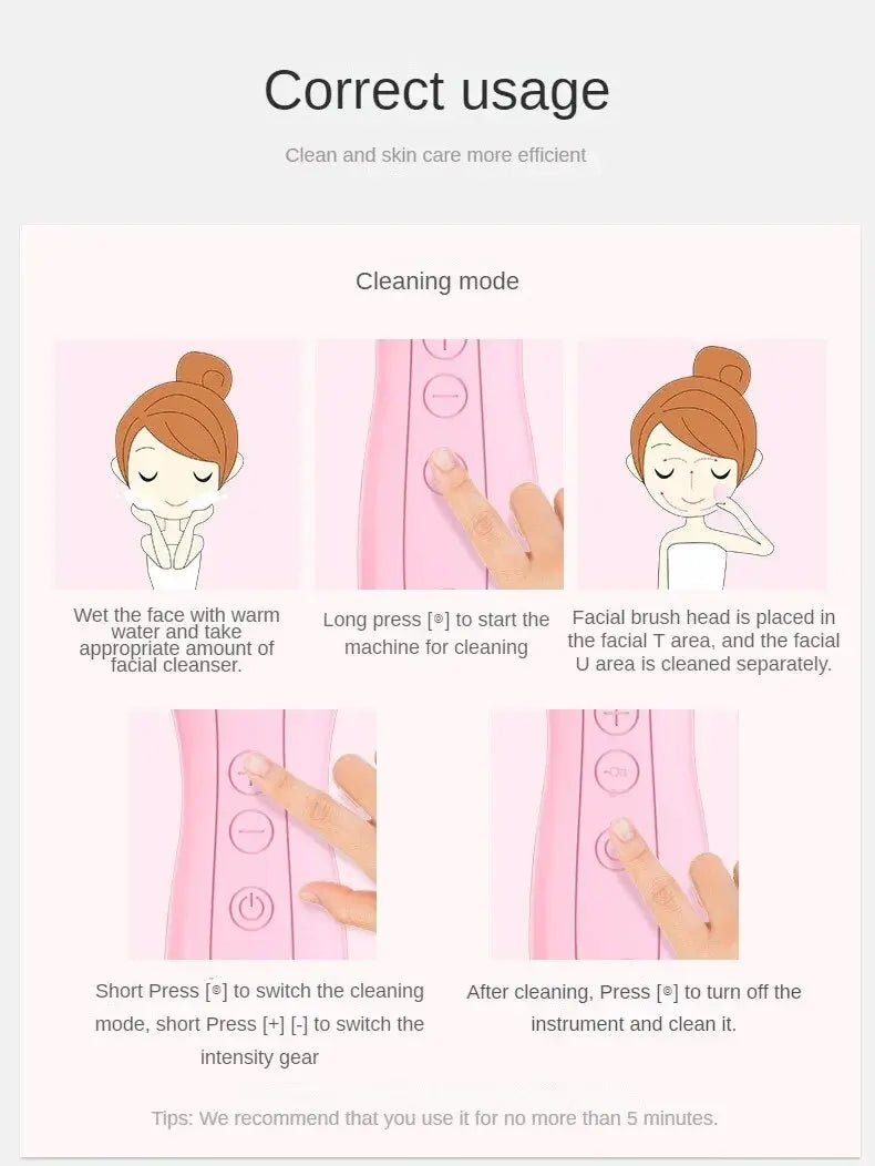 Silicone Facial Cleansing Brush – USB Rechargeable & Waterproof