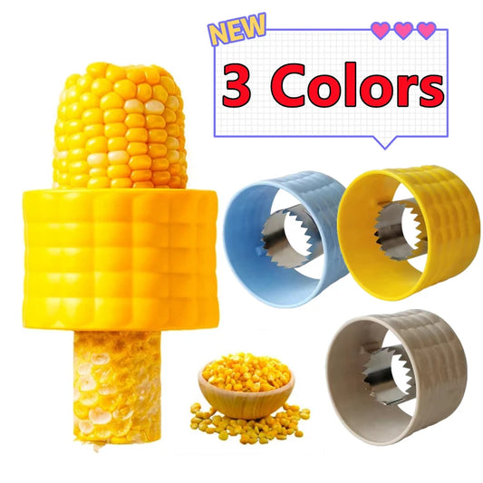 Corn Stripper & Kernel Remover Tool – Stainless Steel & Plastic Corn Peeler (Easy Kitchen Gadget)