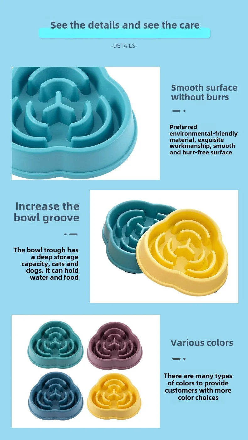 Slow Feeder Dog Bowl – Anti-Choking Cloud Design Bowl for Healthy Eating & Digestion