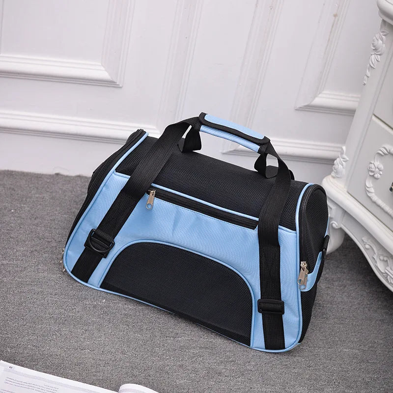 Foldable Mesh Pet Carrier Bag – Breathable Cat & Dog Travel Backpack