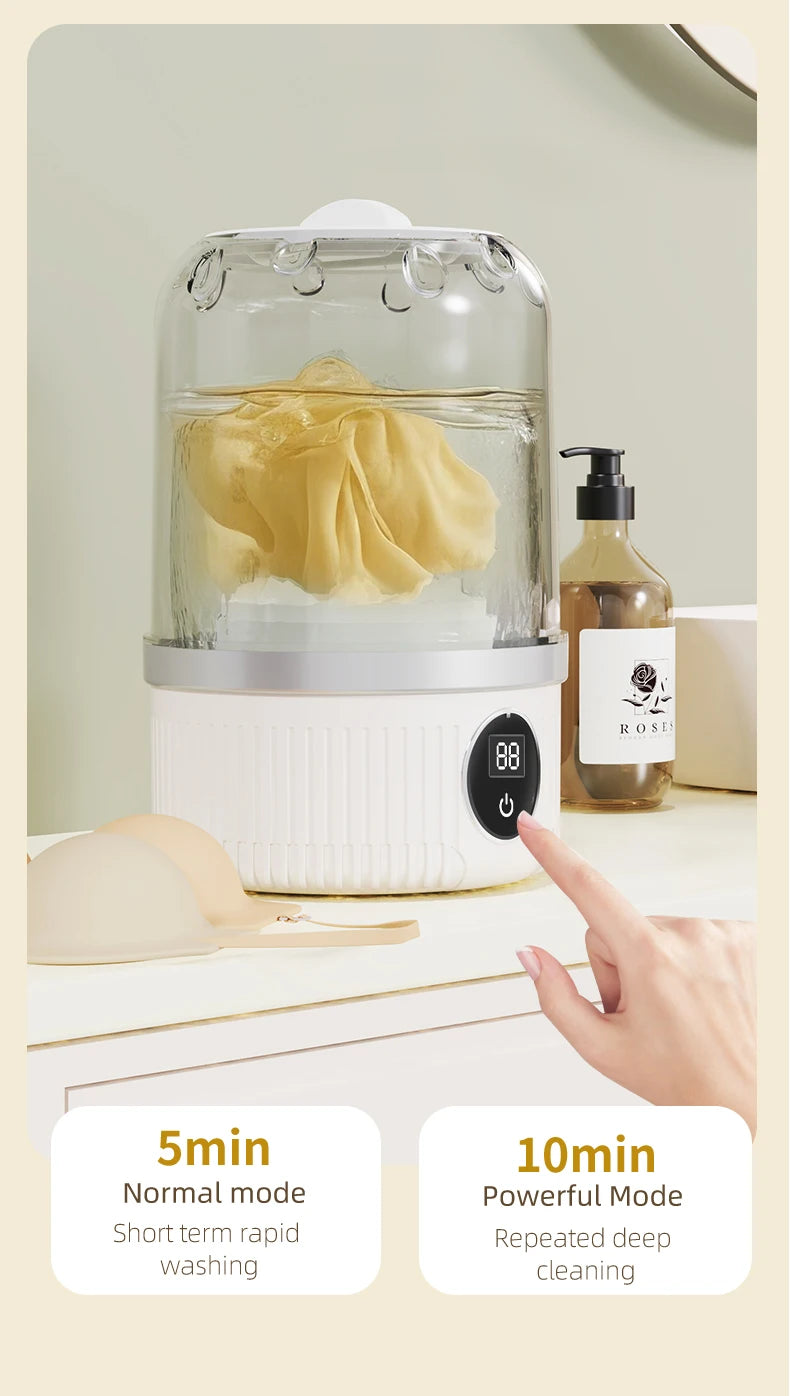 Mini Portable Washing Machine – USB Rechargeable Laundry Cup for Travel & Small Items