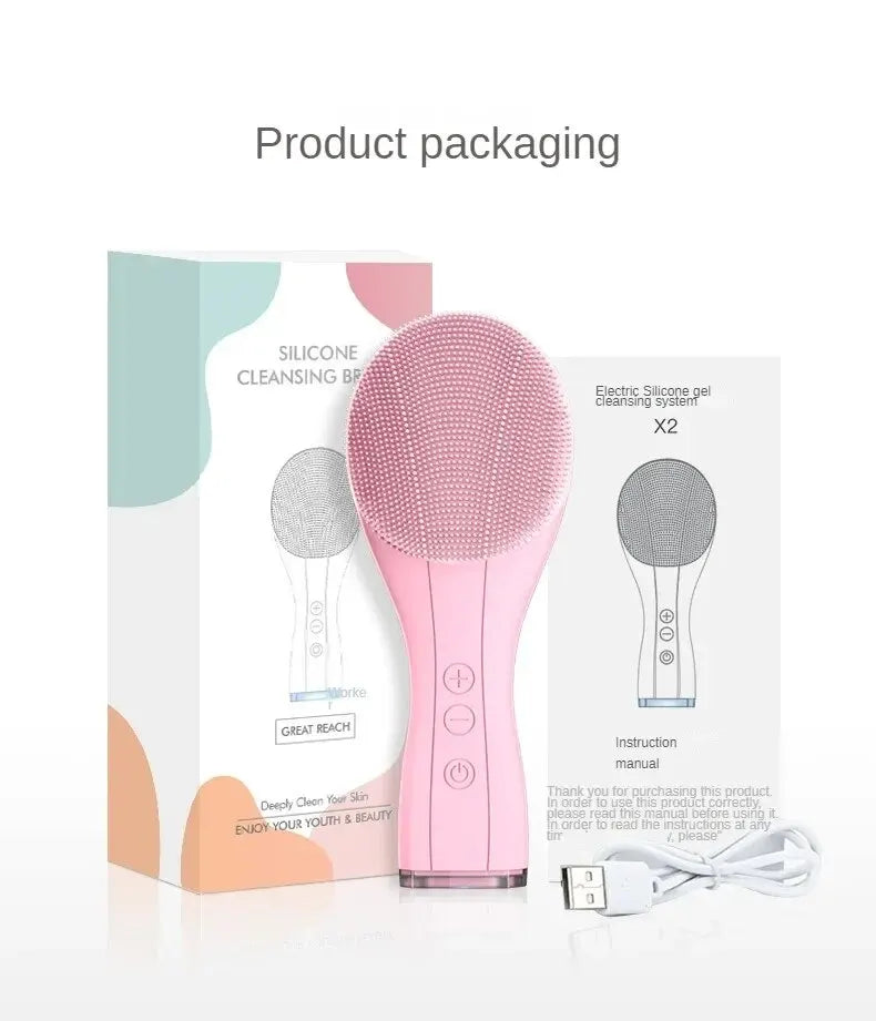 Silicone Facial Cleansing Brush – USB Rechargeable & Waterproof