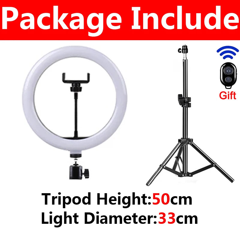 LED Ring Light with Tripod & Phone Mount – Dimmable 10" Selfie Light for TikTok, YouTube, Makeup & Zoom