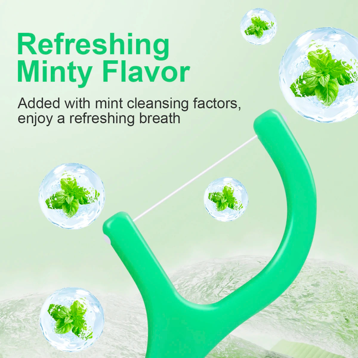 Mint Dental Floss Picks – Portable Interdental Cleaning Sticks for Deep Oral Care (50–750pcs)