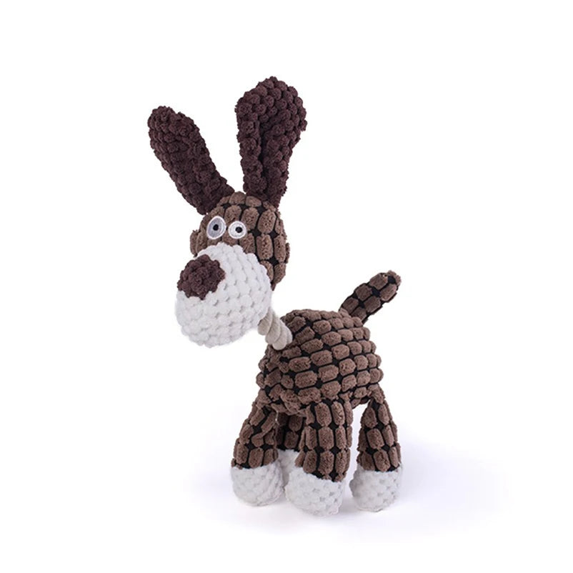 Interactive Plush Donkey Dog Toy with Sound | Cotton Rope Bite Training Pet Toy for Dogs & Cats | Durable Chew & Play Toy