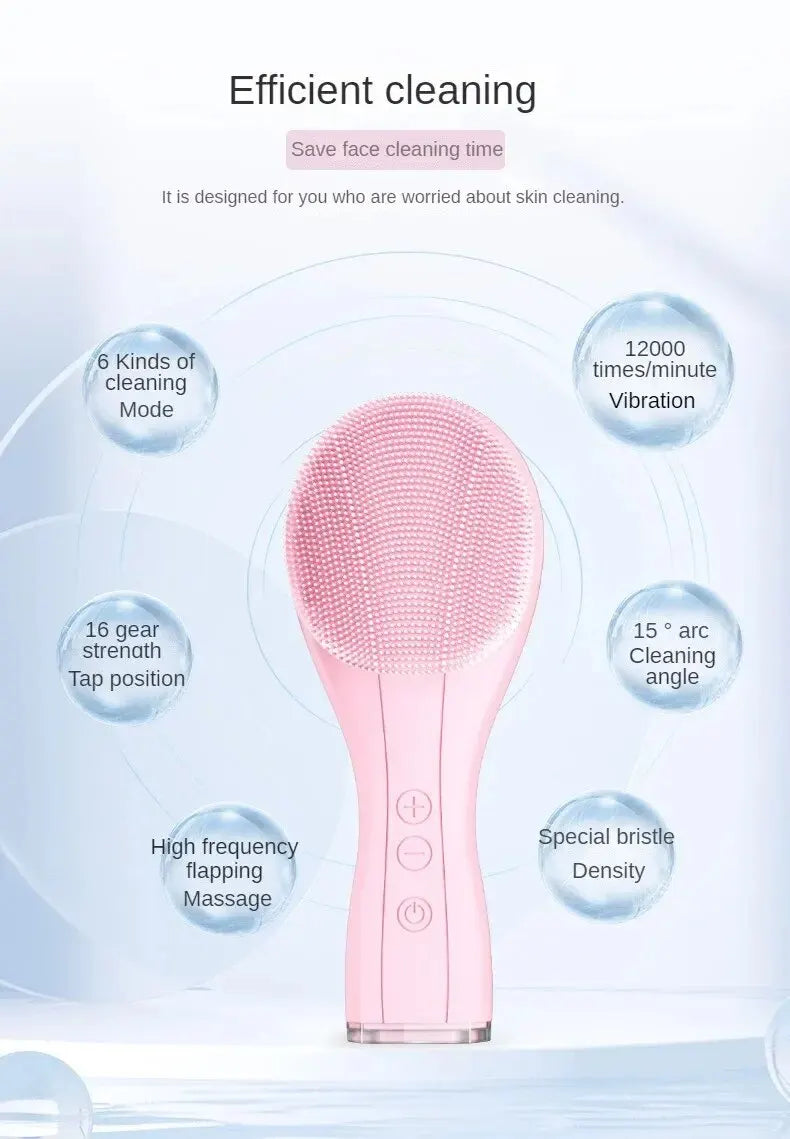 Silicone Facial Cleansing Brush – USB Rechargeable & Waterproof